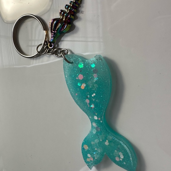 Mermaid keychain blue glitter - Picture 3 of 4